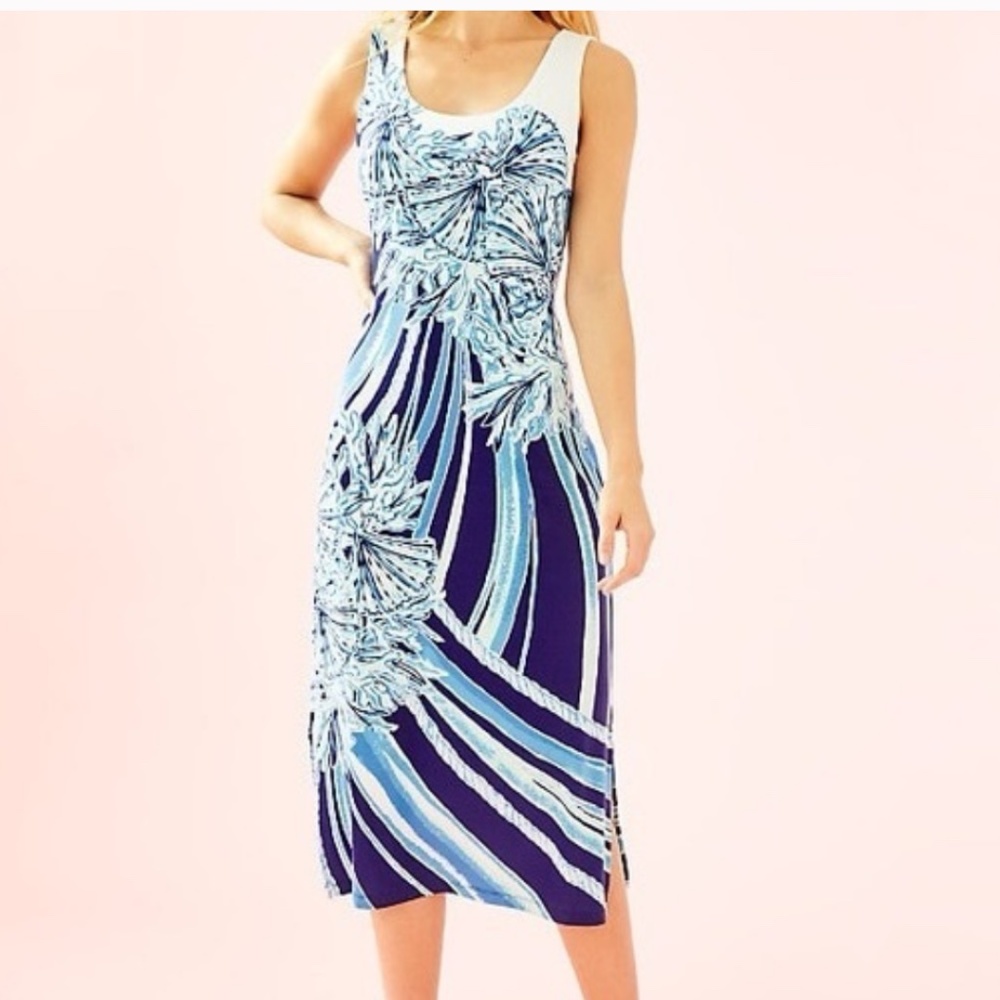 NWT - Lilly Pulitzer Mercer Midi Dress - Deep Sea Navy